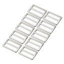 PATIKIL 32mm / 1-1/4" トライグ ライドスライドバックル 10個入り メタルウェビングストラップファスナー バックパックバッグベルト用 シルバー