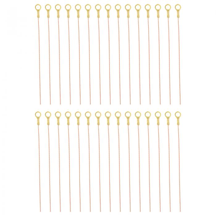 PATIKIL 12"裸銅線-銅接地リング 30個 ブレード銅ケーブルとリング-銅コネクター非絶縁キット 照明接地用