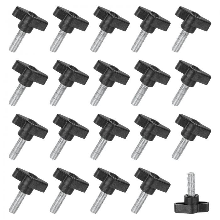 M METERXITY 20個入りのサムねじ M8x20mmのTウィングノブ 木工/機械/装置用のプラスチックTハンドルク..