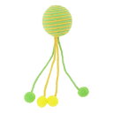 CAPASTEC ネコがボールで遊ぶ、室内用ネコ用インタラクティブボール、あんぜんな歯磨きネコ用噛みボール、遊び時間用子猫綿ボール、緑と黄色