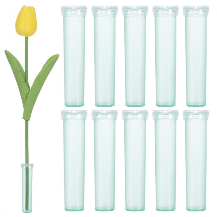 M METERXITY 100個入りの花の水管 2.8"10mlプラスチック製の花の管とキャップ 花のアレンジメント用の..