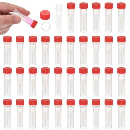 PATIKIL 0.5mLプラスチック試験管 36個凍結試験管グラデュエートビアルコンテナストレージスクリューキャップ ラボ実験室科学用 赤クリア PATIKIL 0.5mLプラスチック試験管 36個凍結試験管グラデュエートビアルコンテナストレージスクリューキャップ ラボ実験室科学用 赤クリア