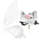 M METERXITY 40枚の蝶々と花柄の花束用ラッピングペーパー 20 x 22インチのシルバートーン防水フローラルラッピングペーパー ウェディング/パーテ...