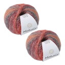 CAPASTEC 毛糸 ポンポンウール モヘア カラフル 編み糸 編み物 極太 装飾 1玉25g/2玉セット コ ットン ふわふわ 並太 織り楽 90%ポリエス...
