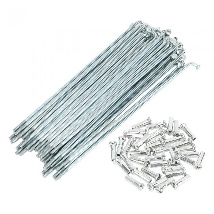 TUCKBOLD 自転車スポーク バイクホイールスポーク シルバートーンニップル 1セット 14G 133mm 長さ 炭..