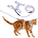CAPASTEC 猫用ハーネスとリードセット、大きな猫や小さな猫用の脱出防止猫用ハーネス、旅行用ウォーキング用軽量ペットハーネスとリードセット、小型、パープル