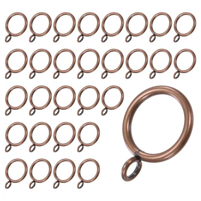 M METERXITY 30個入りのレッドブロンズのカーテンリング（アイレット付き） カーテンロッド用の錆びに..