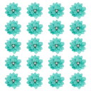PATIKIL 2.4" ファ ブリックブローチフラワー、20個のファ ブリックフラワー、ブローチピン、ヘッドバンドの装飾用パール付きDIYクラフトウェディングデコレーション、レイクブルー
