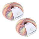 CAPASTEC 毛糸 ポンポンウール モヘア カラフル 編み糸 編み物 極太 装飾 1玉25g/2玉セット コ ットン ふわふわ 並太 織り楽 90%ポリエス...
