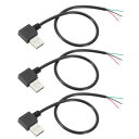 PATIKIL 1Ft U S B 2.0メスから4ピン裸線ピグテールケーブル、3個28AW Gデータ電源コード延長ライトアングルアダプター充電機器DIY修理