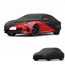 Partuto 車カバー 防水 オールウェザー 自動車用 屋外用 アンチUV 日光 雨保護 サブル BRZ 190T-PU ブラック リフレクティブストリップ付き(2)