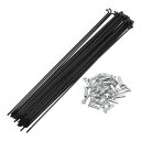 Motoforti ユニバーサル自転車スポーク自転車ホイールスポーク14G 227mm長さ炭素鋼ブラック1セット
