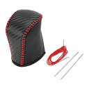 HOPESPANNER Lexusに対応GS300 2012-2020用のギアシフトノブカバー アンチスリップ ブラックカーボンファイバー レッドスティックシフ...