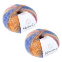 CAPASTEC 毛糸 ポンポンウール モヘア カラフル 編み糸 編み物 極太 装飾 1玉25g/2玉セット コ ットン ふわふわ 並太 織り楽 90%ポリエス...