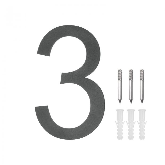 M METERXITY 5"304ステンレススチールフロー ティングハウスナンバー モダンハウスナンバー3 ネイルキ..