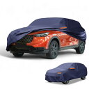 Partuto 1 Pc ユニバーサルカーカバー 防水オールウェザー自動車屋外用抗UV日光雨保護 190T-PU ネイビーブルー SUV用 長さ最大181