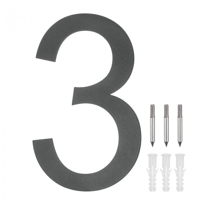 M METERXITY 10"304ステンレススチールフロー ティングハウスナンバー モダンハウスナンバー3 ネイルキ..