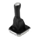Partuto 2014-2017年Volk-swa-genに対応・ポロ用のプラスチック製フェイクレザー製ブラックシルバートーンの6速マニュアルギアシフトノブカ...