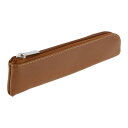 CAPASTEC ペンケース 筆箱 文房具 スリム 革 シンプル 大容量 おしゃれ 軽量 小さい ビジネス 1個入り ブラウン