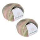 CAPASTEC 毛糸 ポンポンウール モヘア カラフル 編み糸 編み物 極太 装飾 1玉25g/2玉セット コ ットン ふわふわ 並太 織り楽 90%ポリエス...
