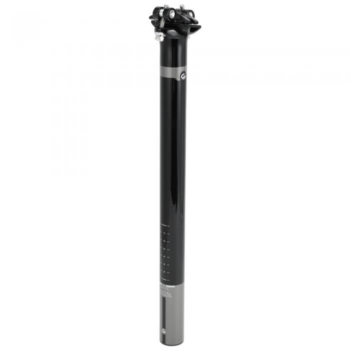 TUCKBOLD 自転車シートポスト 耐久性 自転車サドルポスト シートチューブ グロスブラック グレー 1個 31.6x400mm カーボンファイバー