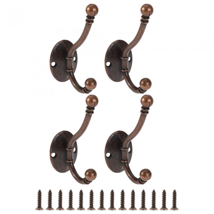 CAPASTEC 4個のヴィンテージクローゼットフック、ドアフック、ヴィンテージウォールコートフック、ハットフック、ワードローブバスルーム用コートフック、3.9...