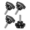 M METERXITY 4個入りスタークランピングノブ 機械/電子機器/家具/傘ベース用 M6x20mmメススレッド手締めネジ マシンハンドル交換【ステンレス鋼...