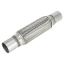 TUCKBOLD 車両用排気フレックスパイプ 1.88インチ OD フレキシブルブレード排気管 | ユニバーサル フレキ シブルパイプチュービング シルバートー...