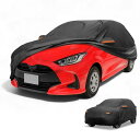 Partuto Toyotaに対応ヤリス用の210D-PUブラックリフレクティブストリップ付き車両カバー、防水、全天候対応、日光雨保護