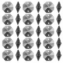 PATIKIL K9クリス タルオクタゴンビーズ2穴ペンダント 100個入り14mmシャンデリアプリズムパーツ装飾吊りビーズ DIYアートクラフト装飾用 クリアブ ラ ック
