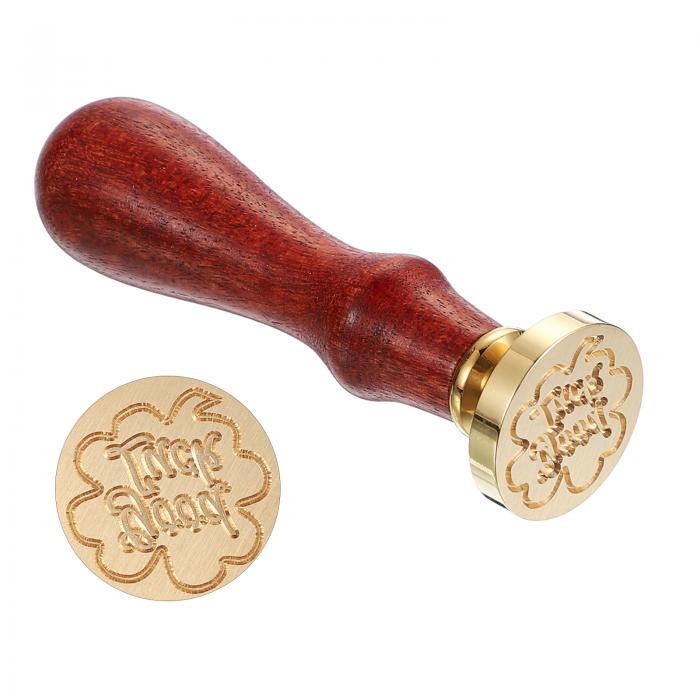 PATIKIL 幸運なろうそく 封印スタンプ 封印ワックススタンプクラシックレトロ取り外し可能真鍮ヘッド木..