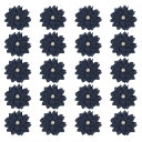 PATIKIL 2.4" ファ ブリックブローチフラワー、20個のファ ブリックフラワー、ブローチピン用のファ ブリックアップリケ、ヘッドバンドの装飾、パール付きのDIYクラフトウェディングデコレーション、ネイビーブルー