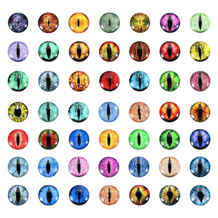 PATIKIL 10mmドラゴンアイ 100個丸いガラスの目 動物の編み目の目 粘土人形作り クラフトDIYの発見 ジ..