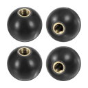 M METERXITY 4個入りのねじ込み式ボールノブ M10メスねじ35mm直径。旋盤/機械/芝刈り機用の熱硬化性ボールノブ ラウンドフェノール真鍮インサート...