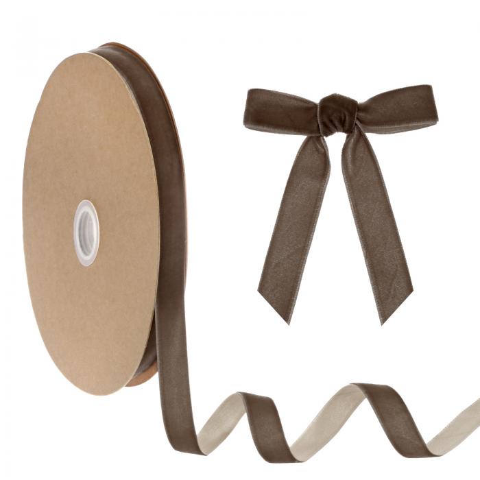 M METERXITY 薄いベルベットリボン 5/8" 25ヤード シングルサイド クリスマスリボン クリスマスツリー/..