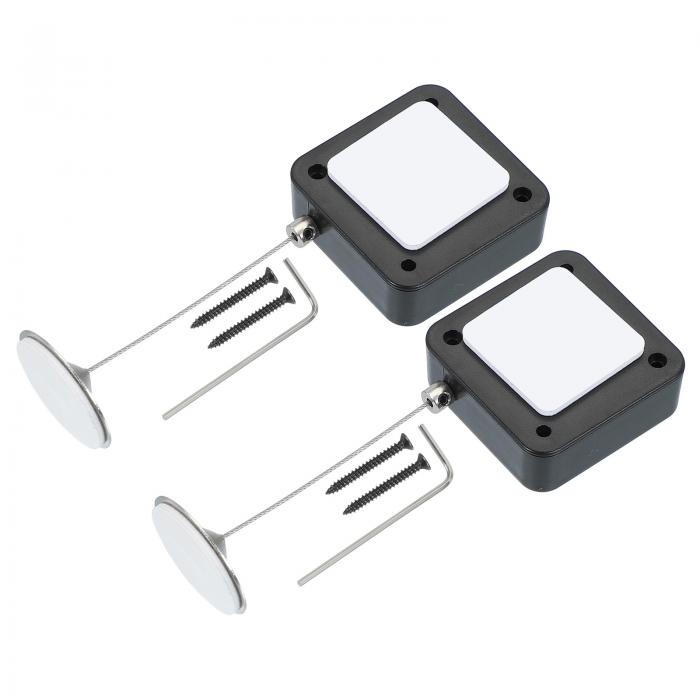 PATIKIL 3.3 ft リトラク タブル リモコンテザー 2 パック セキュリティ ケーブル ラニヤード ロック ..