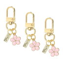 PATIKIL 花のキーチェーン 3個のエナメルチャ ーム付き個人用キーリング かわいい花のキーチェーン 財布バッグアクセサリー カーリングペンダント ハンドバ...