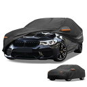 Partuto BMWに対応 2シリーズセダン用の完全防水全天候型日除けカバー210D-PUブラックリフレクティブストリップ付き(2)