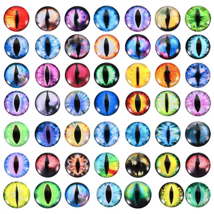 PATIKIL 18mmドラゴンアイ 100個の丸いガラスの目 動物のかぎ針編みの目 粘土人形作り クラフトDIY ジ..