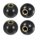 M METERXITY 4個入りのねじ込み式ボールノブ M12メスねじ40mm直径。旋盤/機械/芝刈り機用の熱硬化性ボールノブ ラウンドフェノール真鍮インサート...