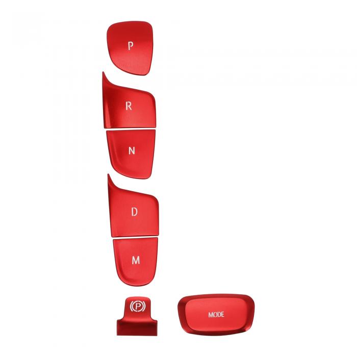 TUCKBOLD ビュイックに対応エンビジョン2021-2023用のギアシフトハンドブレーキパネルボタンスイッチカバーセンターコンソールインテリアトリムスタイリングボタンキャップデコレーションレッド1セット