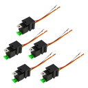 A ABSOPRO 4 Pins 24V 30A オートリレー ハーネスソケット付き 防水カーリレー ブラック 5個