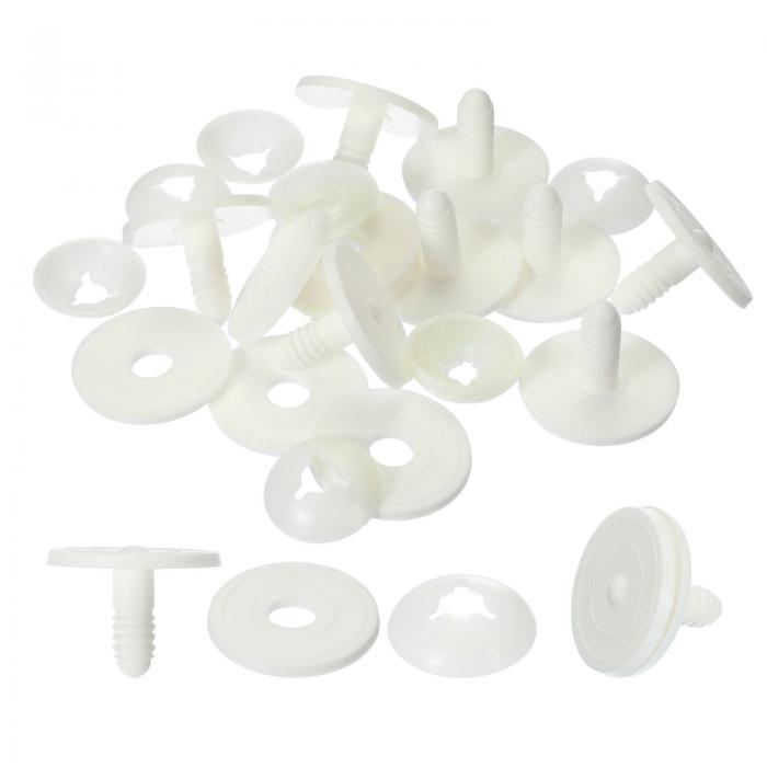 PATIKIL 45mm ドールジョイント 10セットのプラスチック製取り外し可能な動物ジョイントコネクター ベアソフトリンブスメイキングヘッドジョイントDIYクラフトアクセサリー ホワイト