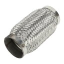 TUCKBOLD 車両排気フレックスパイプ 2.59インチ OD フレキシブルブレード排気管 | ユニバーサルフレキシブルパイプチューブ シルバートーン 1個