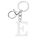 PATIKIL イニシャルレターキーチェーン アルファベットキーリング 手袋 バックパック用 かわいいメタルアルファベットキーリング シルバー(E)
