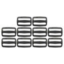 PATIKIL 45mm / 1-3/4" トライグ ライドスライドバックル 10個パック プラスチックウェビングストラップファスナー バックパックバッグベルト用 黒