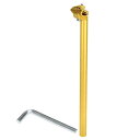 Motoforti ユニバーサルバイクシートポストバイクサドルポストシートチューブ28.6x450mmエクストラロングアジャスタブルアングルアルミニに対応ウム合金ゴールドトーン1セット