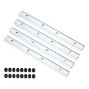 PATIKIL 180*16*6mm ジョイント金具 30シリーズアルミニウムプロファイル用 M6ねじ付きT/Vスロットアルミ押出コネクター L型金具4個(シル...