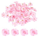 PATIKIL 100個 偽シルク花 頭 1.6" 人工桜 偽花頭 DIYクラフトウェディングパーティーホームリースデコレーション用 ライトピンク