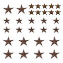 スターアイアンオンパッチ刺繍付きパッチ2.9/4.1/5.7x2.9/3.9/5.3cmアップリケ衣類修理バックパック装飾茶色30個パック